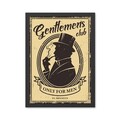 Tablou decorativ, Gentlemen's Club (35 x 45), Polistiren, Galben/Negru