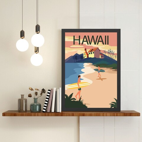 Tablou decorativ, Hawaii (35 x 45), Polistiren, Multicolor