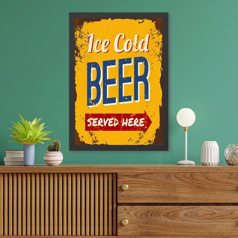 Tablou decorativ, Ice Cold Beer (35 x 45), Polistiren, Multicolor