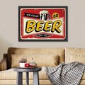 Tablou decorativ, Ice Cold Beer 2 (35 x 45), Polistiren, Roșu / Galben / Negru / Crem