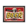 Tablou decorativ, Ice Cold Beer 2 (35 x 45), Polistiren, Roșu / Galben / Negru / Crem