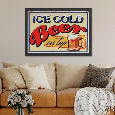 Tablou decorativ, Ice Cold Beer On Tap (35 x 45), Polistiren, Multicolor