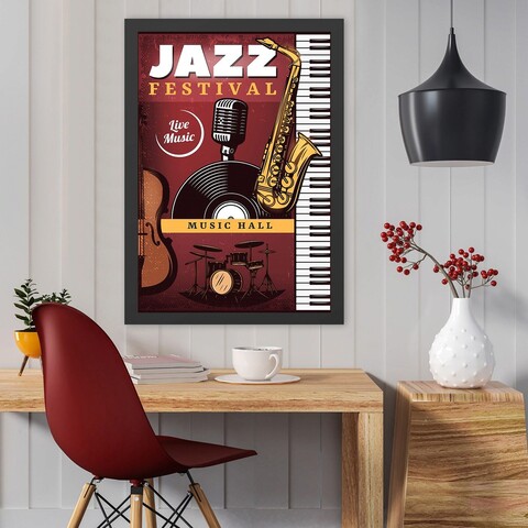 Tablou decorativ, Jazz Festival (35 x 45), Polistiren, Multicolor