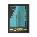 Tablou decorativ, London 2 (35 x 45), Polistiren, Turcoaz/Negru