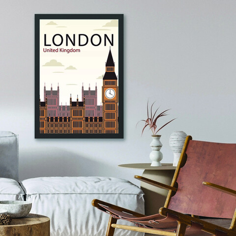 Tablou decorativ, London 3 (35 x 45), Polistiren, Multicolor