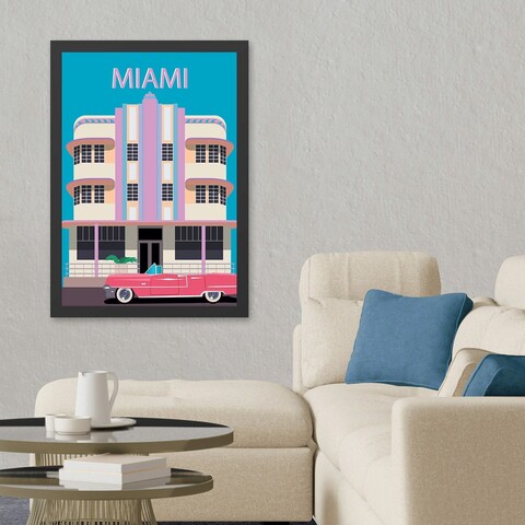 Tablou decorativ, Miami 2 (35 x 45), Polistiren, Multicolor