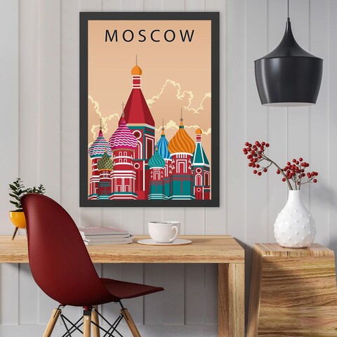 Tablou decorativ, Moscow (35 x 45), Polistiren, Multicolor