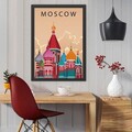 Tablou decorativ, Moscow (35 x 45), Polistiren, Multicolor