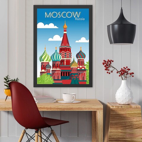 Tablou decorativ, Moscow 2 (35 x 45), Polistiren, Multicolor