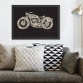 Tablou decorativ, Motorcycle (35 x 45), Polistiren, Negru / Crem