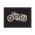 Tablou decorativ, Motorcycle (35 x 45), Polistiren, Negru / Crem