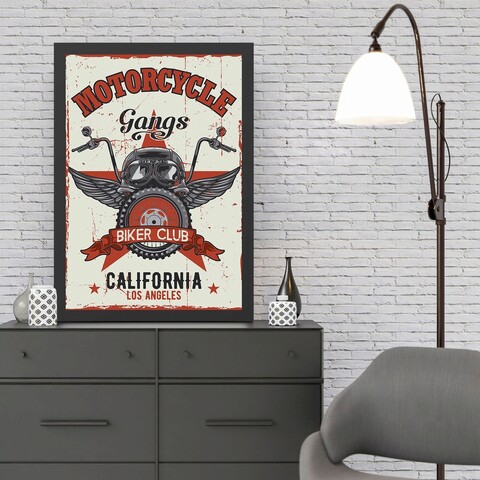 Tablou decorativ, Motorcycle Gangs (35 x 45), Polistiren, Multicolor