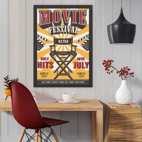 Tablou decorativ, Movie Festival (35 x 45), Polistiren, Multicolor