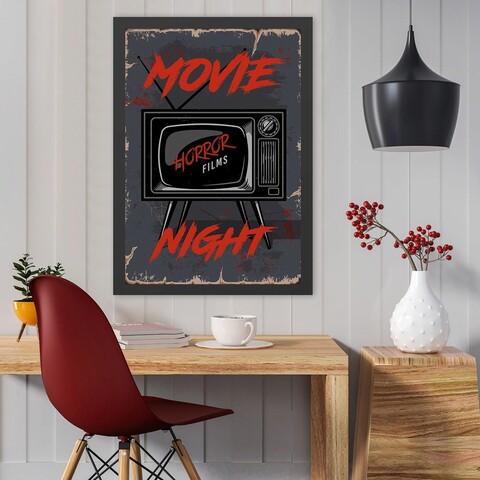Tablou decorativ, Movie Night (35 x 45), Polistiren, Multicolor