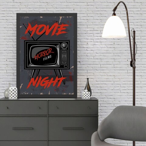 Tablou decorativ, Movie Night 2 (35 x 45), Polistiren, Multicolor