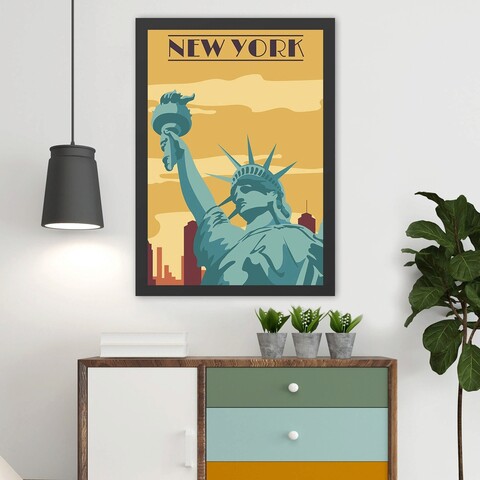 Tablou decorativ, New York (35 x 45), Polistiren, Multicolor