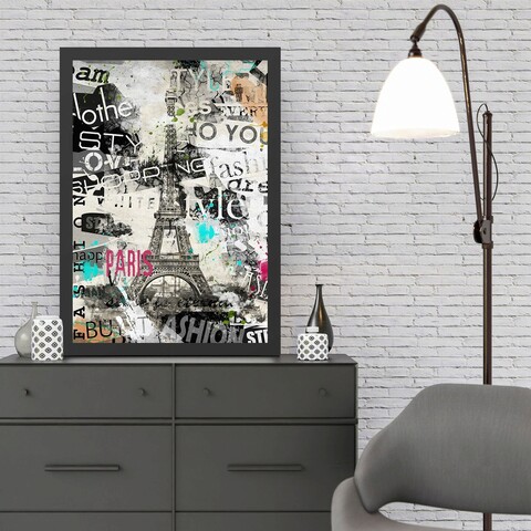Tablou decorativ, Paris (35 x 45), Polistiren, Multicolor