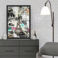 Tablou decorativ, Paris (35 x 45), Polistiren, Multicolor