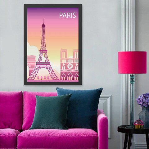 Tablou decorativ, Paris 3 (35 x 45), Polistiren, Multicolor