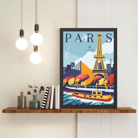 Tablou decorativ, Paris 4 (35 x 45), Polistiren, Multicolor