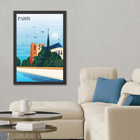 Tablou decorativ, Paris 5 (35 x 45), Polistiren, Multicolor