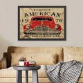 Tablou decorativ, Perfect American (35 x 45), Polistiren, Crem / Roșu / Negru