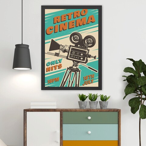 Tablou decorativ, Retro Cinema 2 (35 x 45), Polistiren, Multicolor