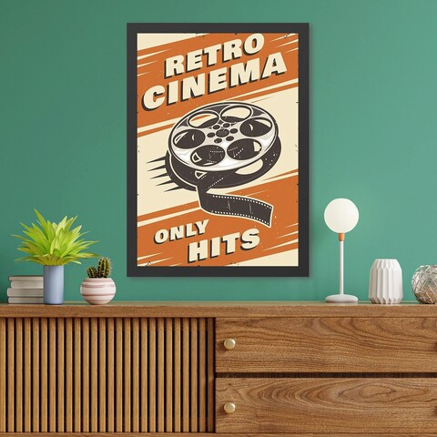 Tablou decorativ, Retro Cinema 3 (35 x 45), Polistiren, Multicolor