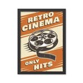 Tablou decorativ, Retro Cinema 3 (35 x 45), Polistiren, Multicolor