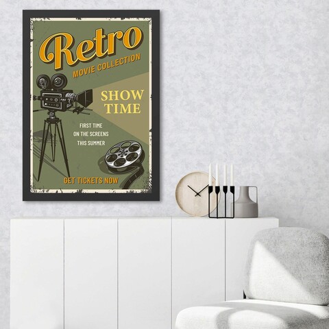 Tablou decorativ, Retro Movie 2 (35 x 45), Polistiren, Multicolor