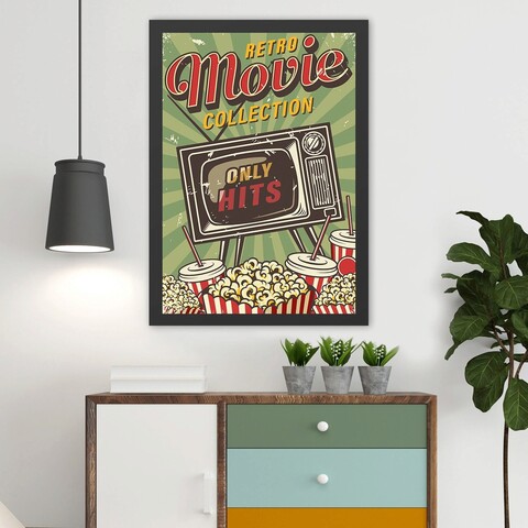Tablou decorativ, Retro Movie Collection 2 (35 x 45), Polistiren, Multicolor