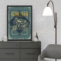 Tablou decorativ, Retro Train (35 x 45), Polistiren, Multicolor