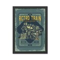 Tablou decorativ, Retro Train (35 x 45), Polistiren, Multicolor