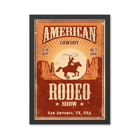 Tablou decorativ, Rodeo Show (35 x 45), Polistiren, Multicolor