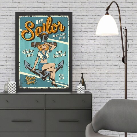 Tablou decorativ, Sailor (35 x 45), Polistiren, Multicolor