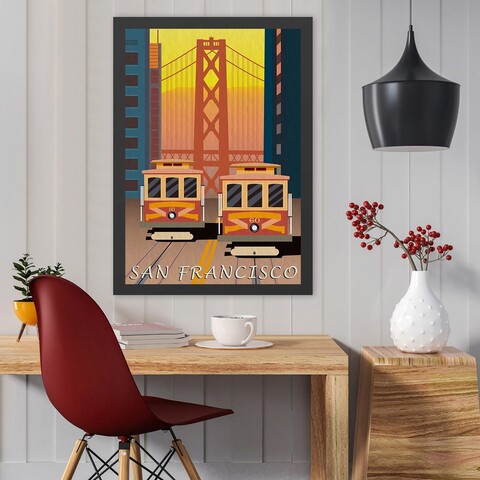 Tablou decorativ, San Francisco (35 x 45), Polistiren, Multicolor