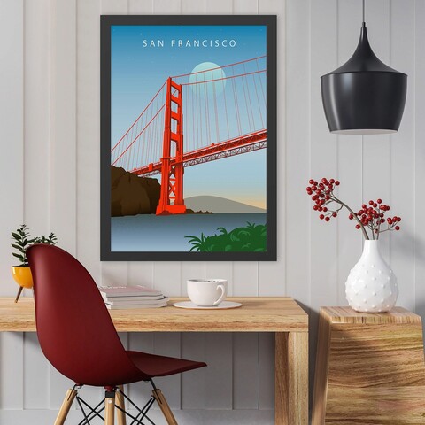 Tablou decorativ, San Francisco 2 (35 x 45), Polistiren, Multicolor
