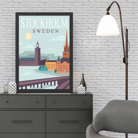 Tablou decorativ, Stockholm (35 x 45), Polistiren, Multicolor