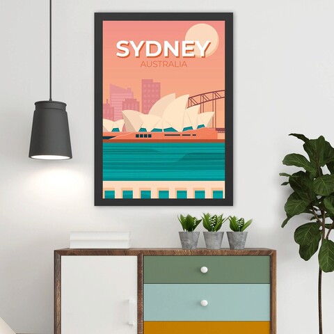 Tablou decorativ, Sydney (35 x 45), Polistiren, Multicolor