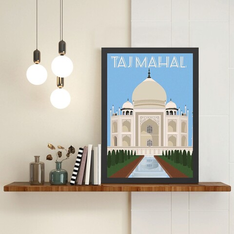 Tablou decorativ, Taj Mahal (35 x 45), Polistiren, Multicolor