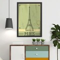 Tablou decorativ, Travel To Paris (35 x 45), Polistiren, Verde