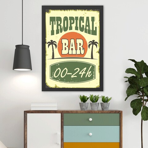 Tablou decorativ, Tropical Bar (35 x 45), Polistiren, Multicolor