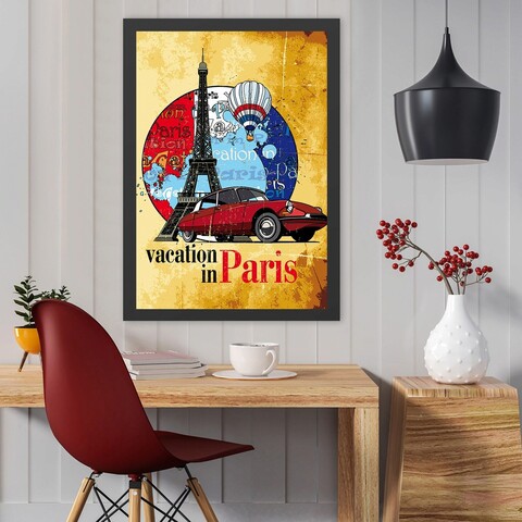 Tablou decorativ, Vacation In Paris (35 x 45), Polistiren, Multicolor