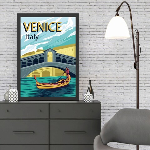 Tablou decorativ, Venice 2 (35 x 45), Polistiren, Multicolor