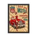 Tablou decorativ, Welcome Motel (35 x 45), Polistiren, Multicolor