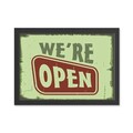 Tablou decorativ, We're Open (35 x 45), Polistiren, Verde/Roșu