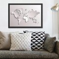Tablou decorativ, World (35 x 45), Polistiren, Alb/Negru