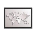 Tablou decorativ, World (35 x 45), Polistiren, Alb/Negru