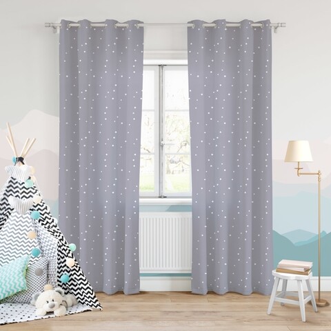 Draperie Dots Szara, Fashion Goods, 140x250 cm, poliester, gri/argintiu