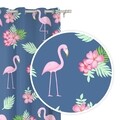 Draperie Zaslona Flamingo, Fashion Goods, 140x250, poliester, albastru/roz